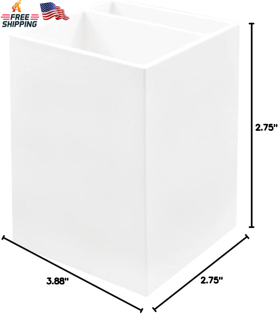 JAM PAPER Plastic Pen Holder - White - Desktop Pencil Cup - Sold Individually