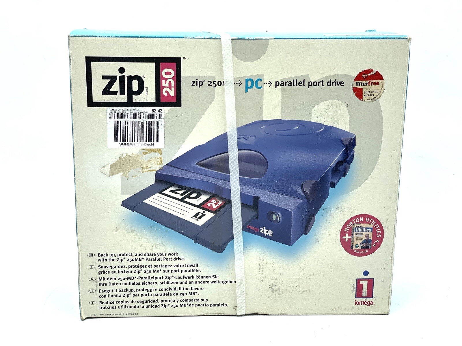 Iomega Zip250 External Parallel Port Zip Drive NEW OLD STOCK SEALED # DF