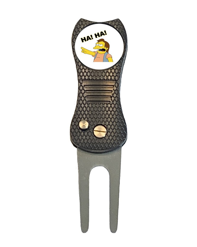 Nelson HA-HA! Simpsons Golf Ball Marker +Switchblade Divot Tool