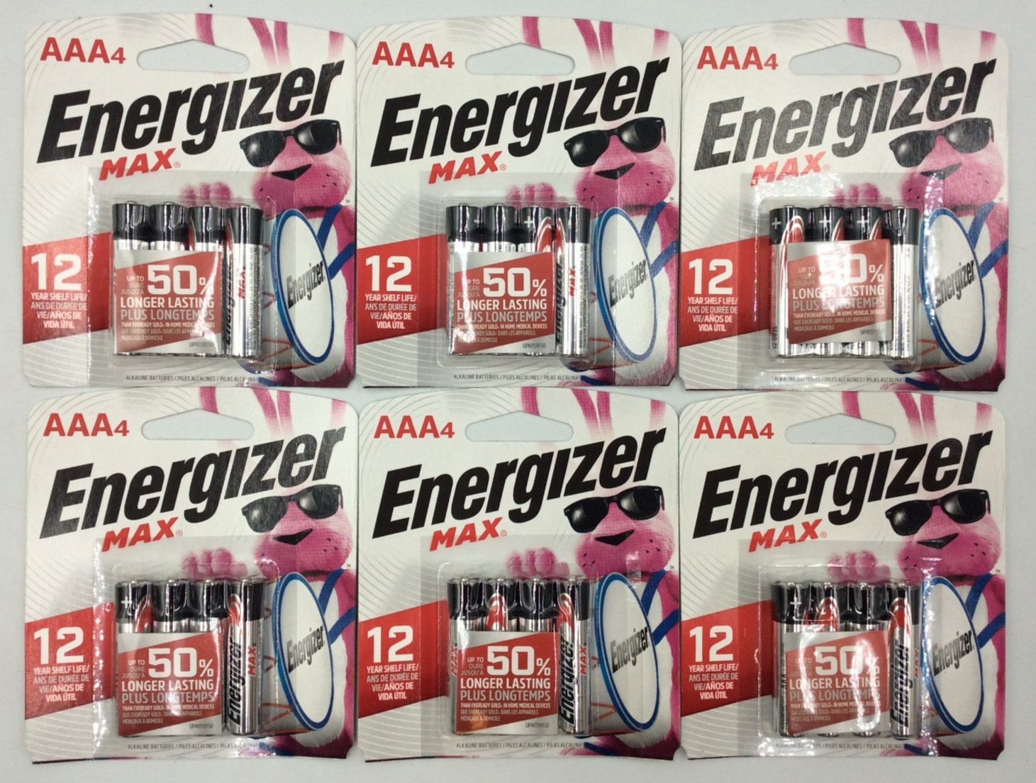 Energizer AAA Max Batteries 6 Packs 24 Total, Exp date 12/2035