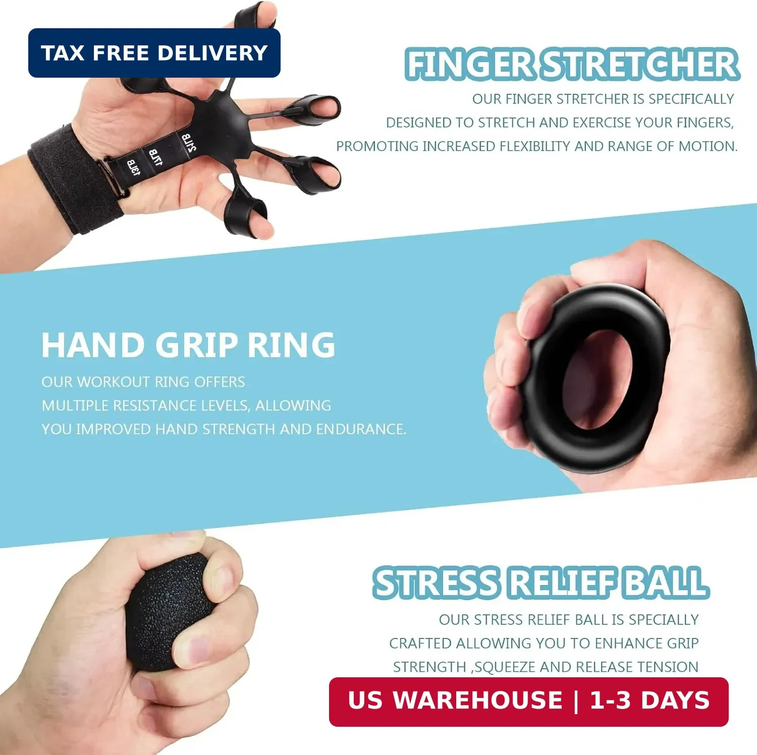 5 PCS Grip Strength Trainer Kit, Hand Gripper Strengthener, Forearm Strengthener