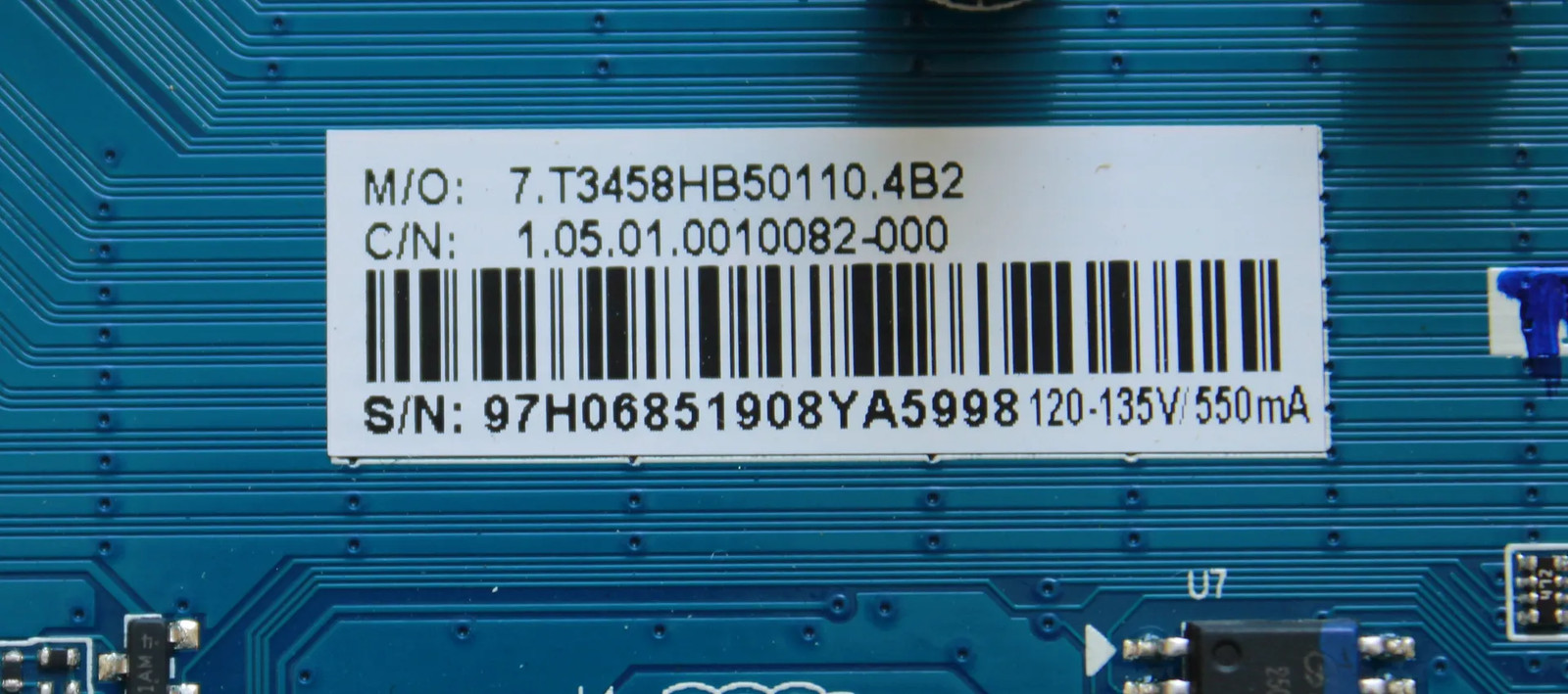 Sceptre U515CV-UMR (W50) Power/Main Board 7.T3458HB50110.4B2 (CV3458H-B50)