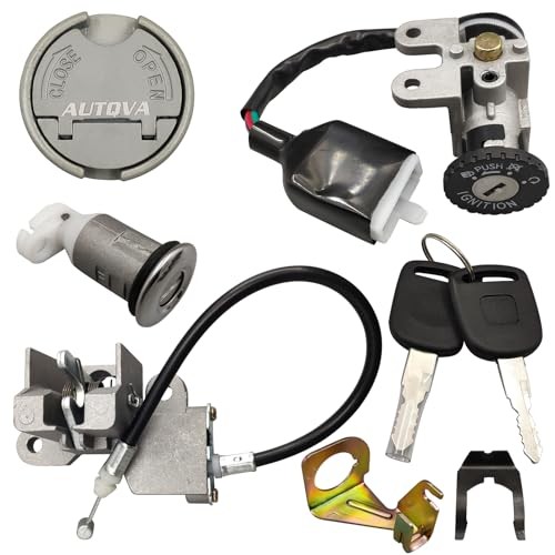 GY6 50cc Ignition Switch Key Gas Tank Cap Saddle Lock Set for Scooter Black