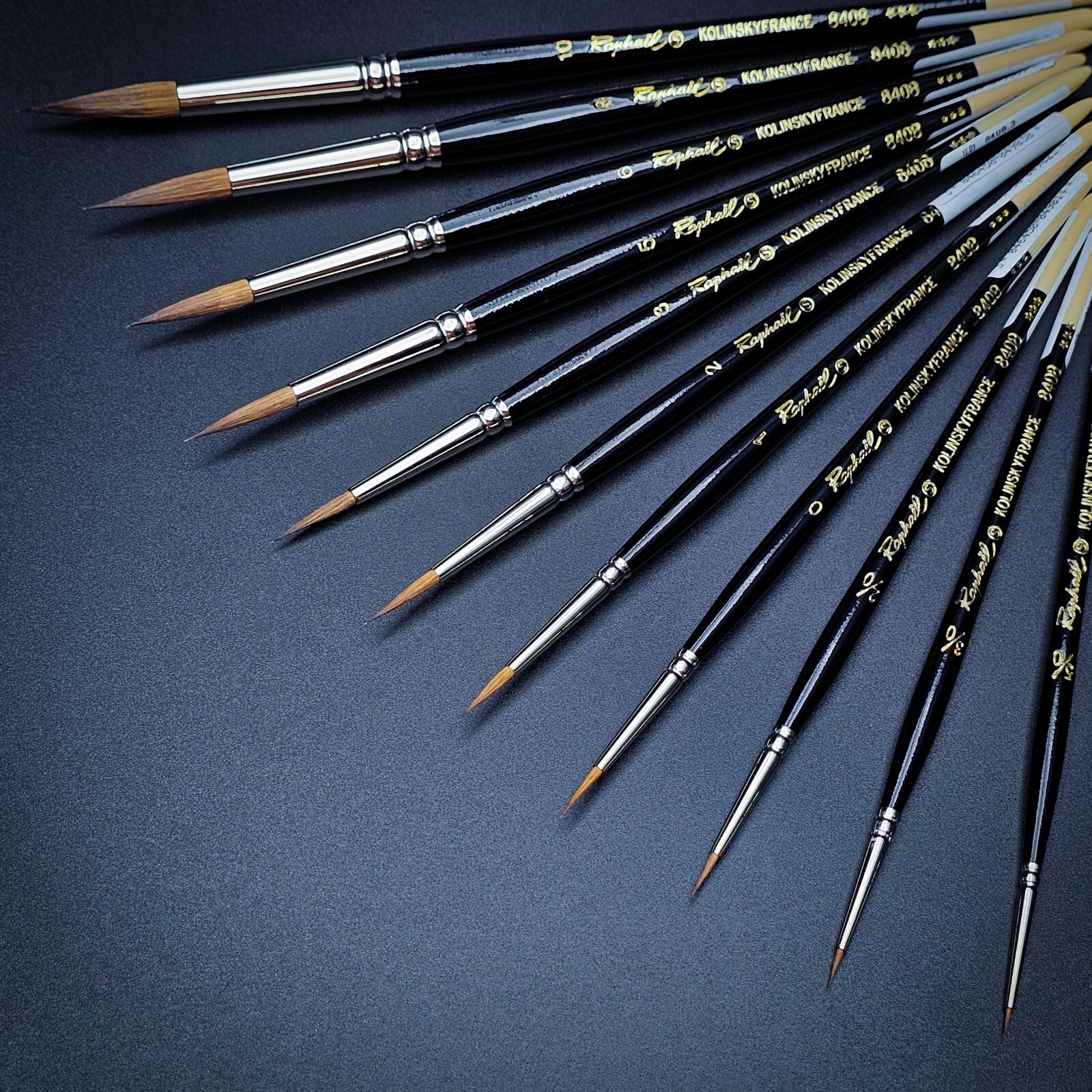 Raphael Kolinsky Sable 8408 Series Brushes Singles Full Range Combined Shipping
