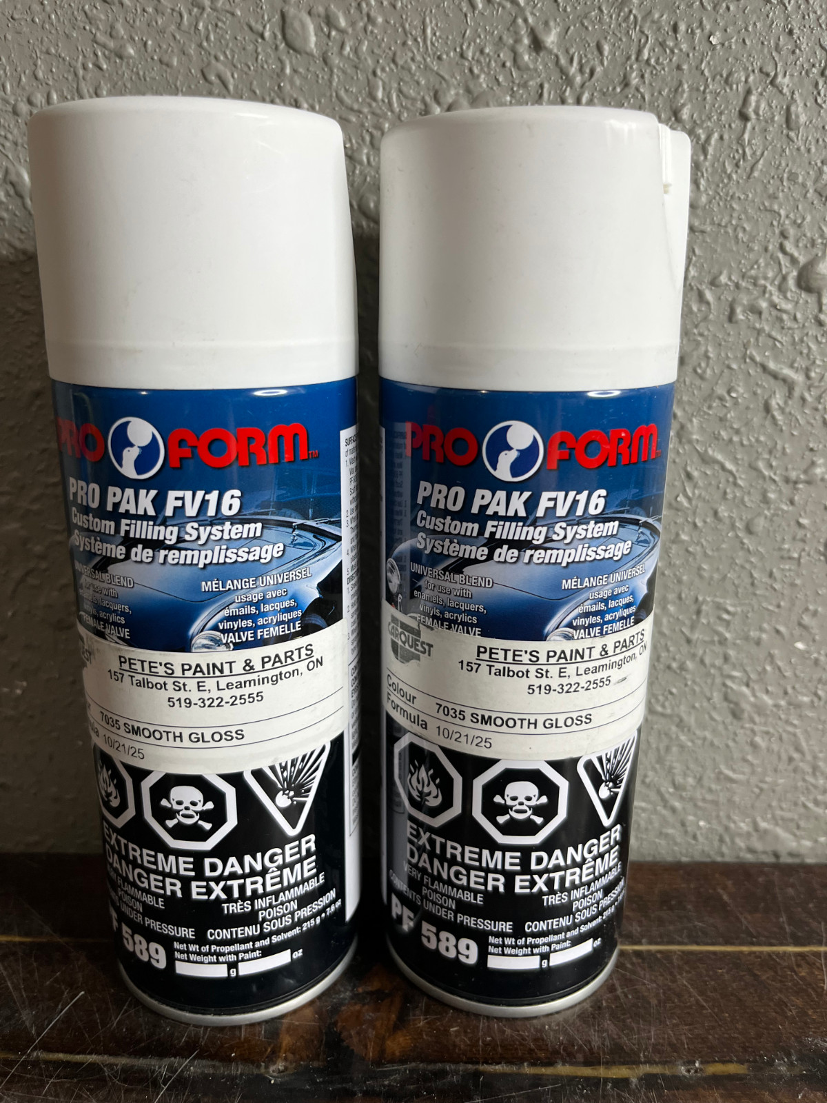 2 Pack Pro Form Pro Pak FV16 Spray Paint 7035 Smooth Gloss Gray Universal Blend