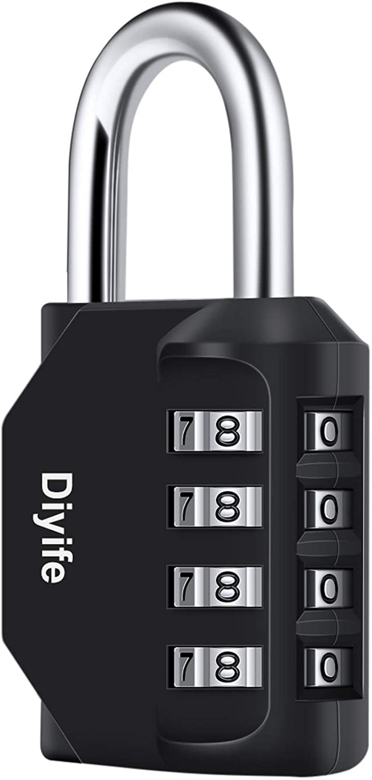 Combination Padlock, 4 Digit Locker Lock Weatherproof Lock Outdoor Combination