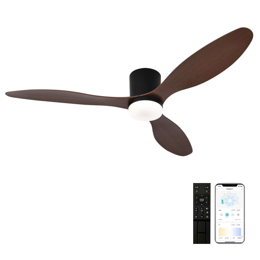 52" Modern Ceiling Fan with Light,Remote/App Control,Quiet DC Motor,6 Speeds #
