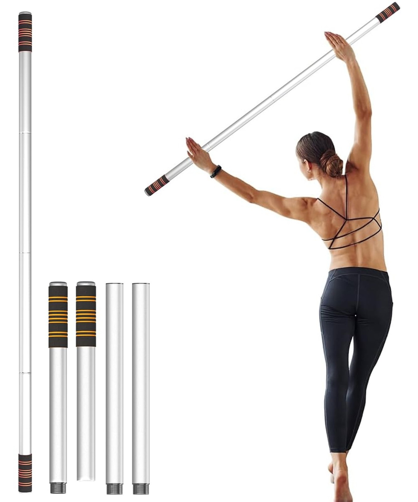 5ft Yoga Stick – Heavy-Duty Steel Adjustable Stretching Bar for Mobility,