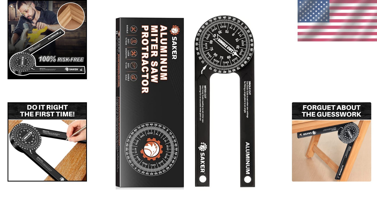Versatile 7-Inch Laser Engraved Miter Saw Protractor for Accurate Measurements