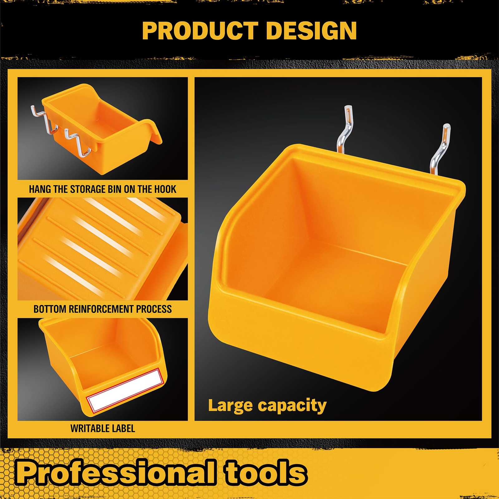 6Pack Pegboard Bins Parts Storage Tool Workbench Bins for Screws Nuts Bolts