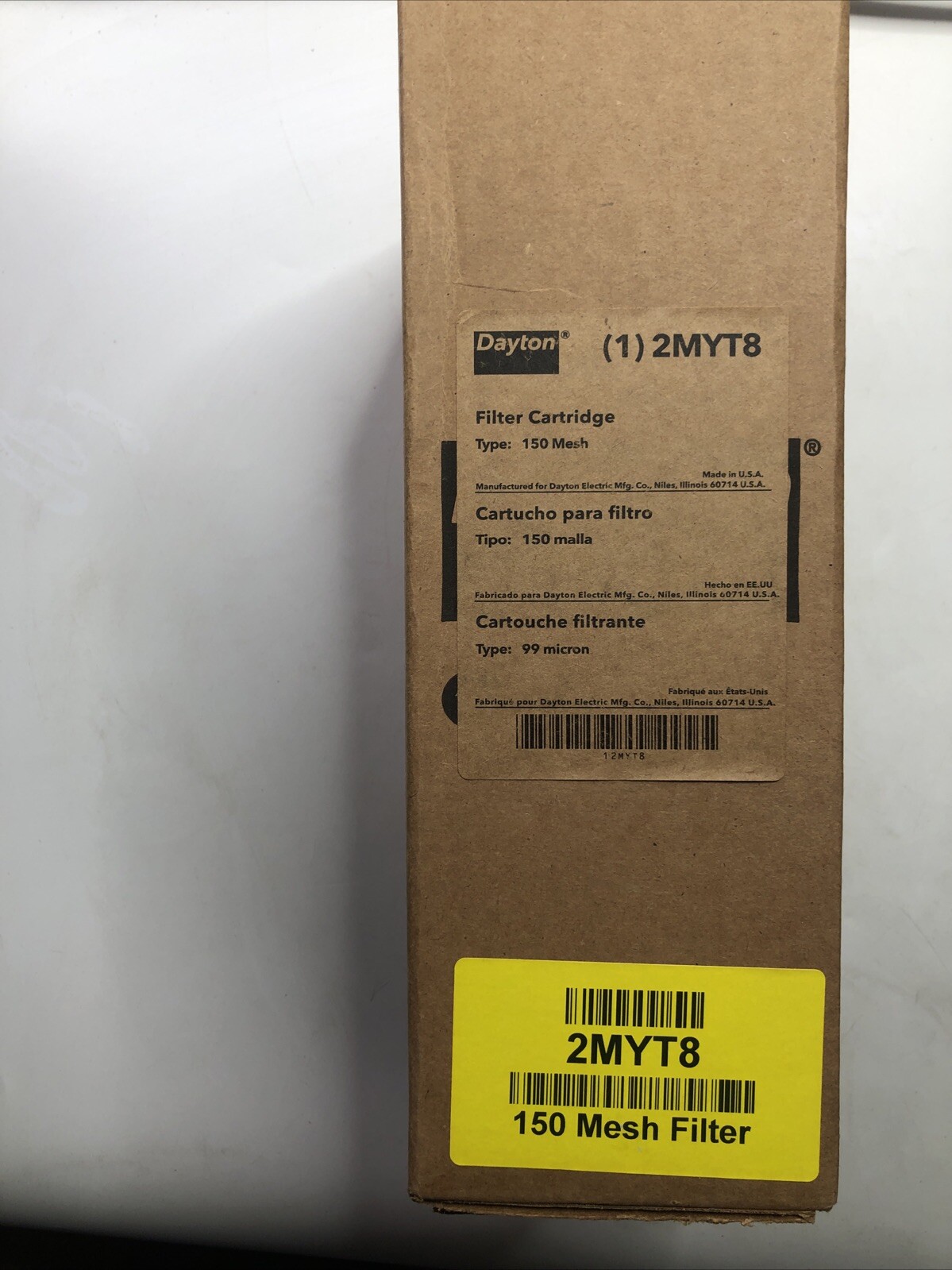 Dayton 2MYT8 150 Mesh Filter Cartridge