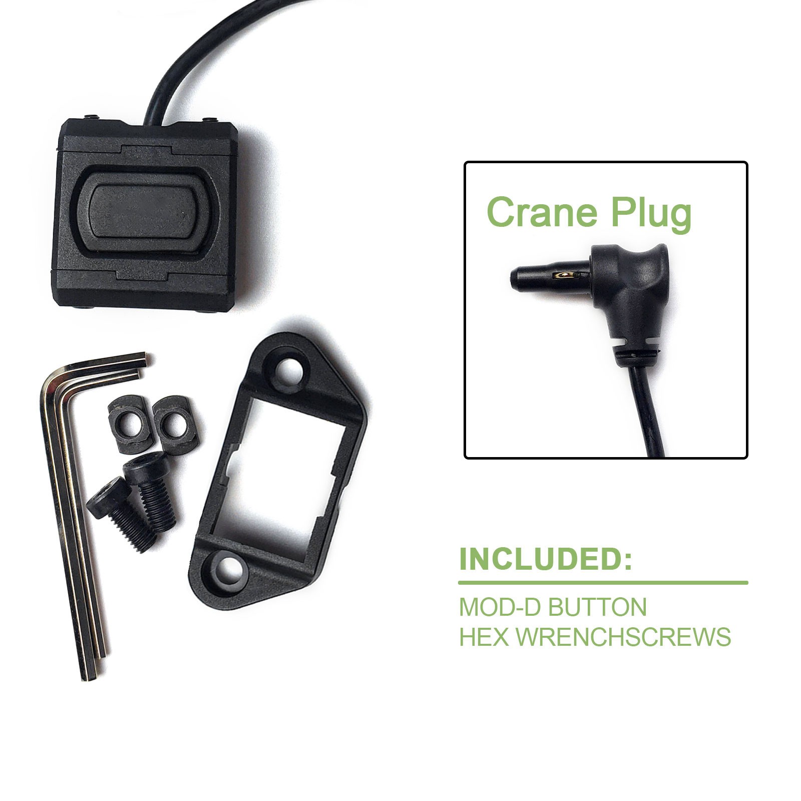 Tactical Mod button Light Remote Pressure Switch For Hunting Laser - Crane Plug
