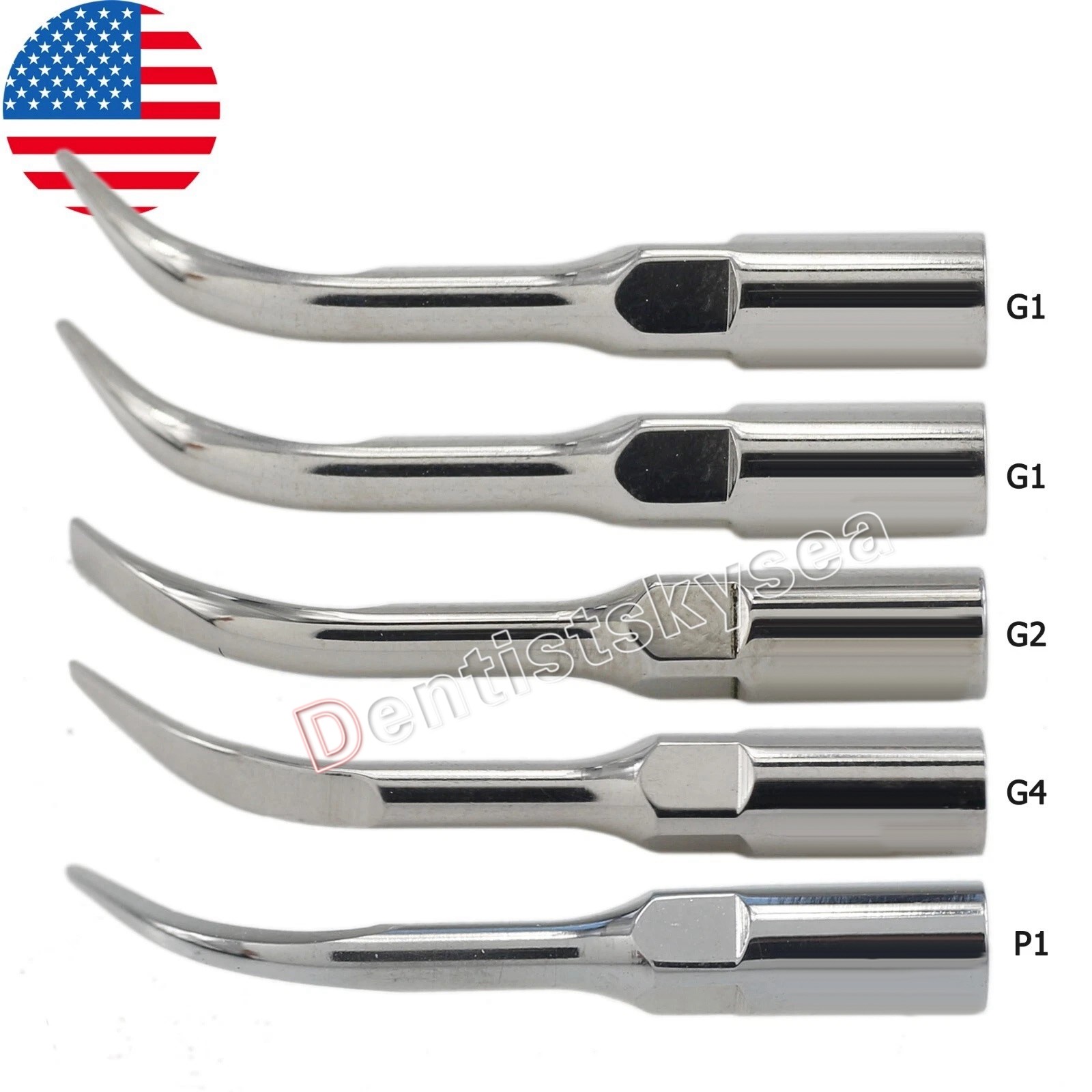 5× Dental Ultrasonic Piezo Scaler Tips fit SKYSEA EMS Handpiece
