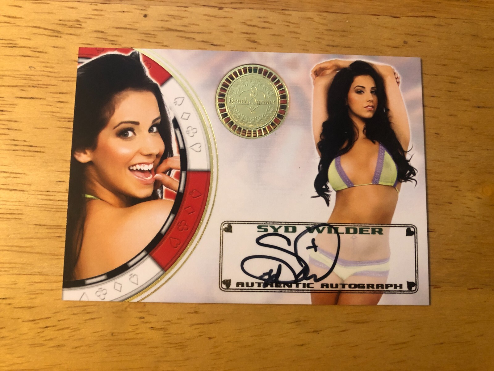 Syd Wilder 2012, Authentic Autograph, Benchwarmer, poker chip, Card