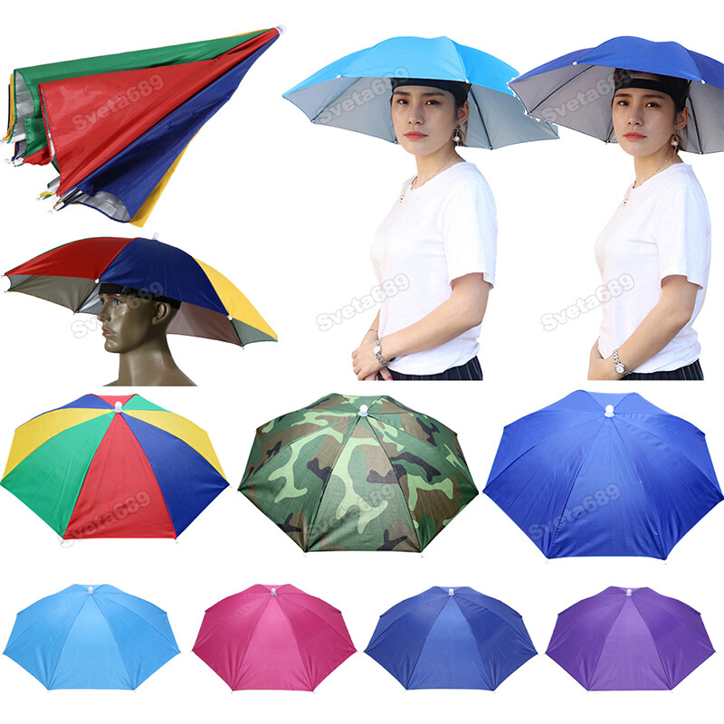 Sun Umbrella Hat Outdoor Golf Cap Foldable Head Cap Fishing Camping Headwear Hot