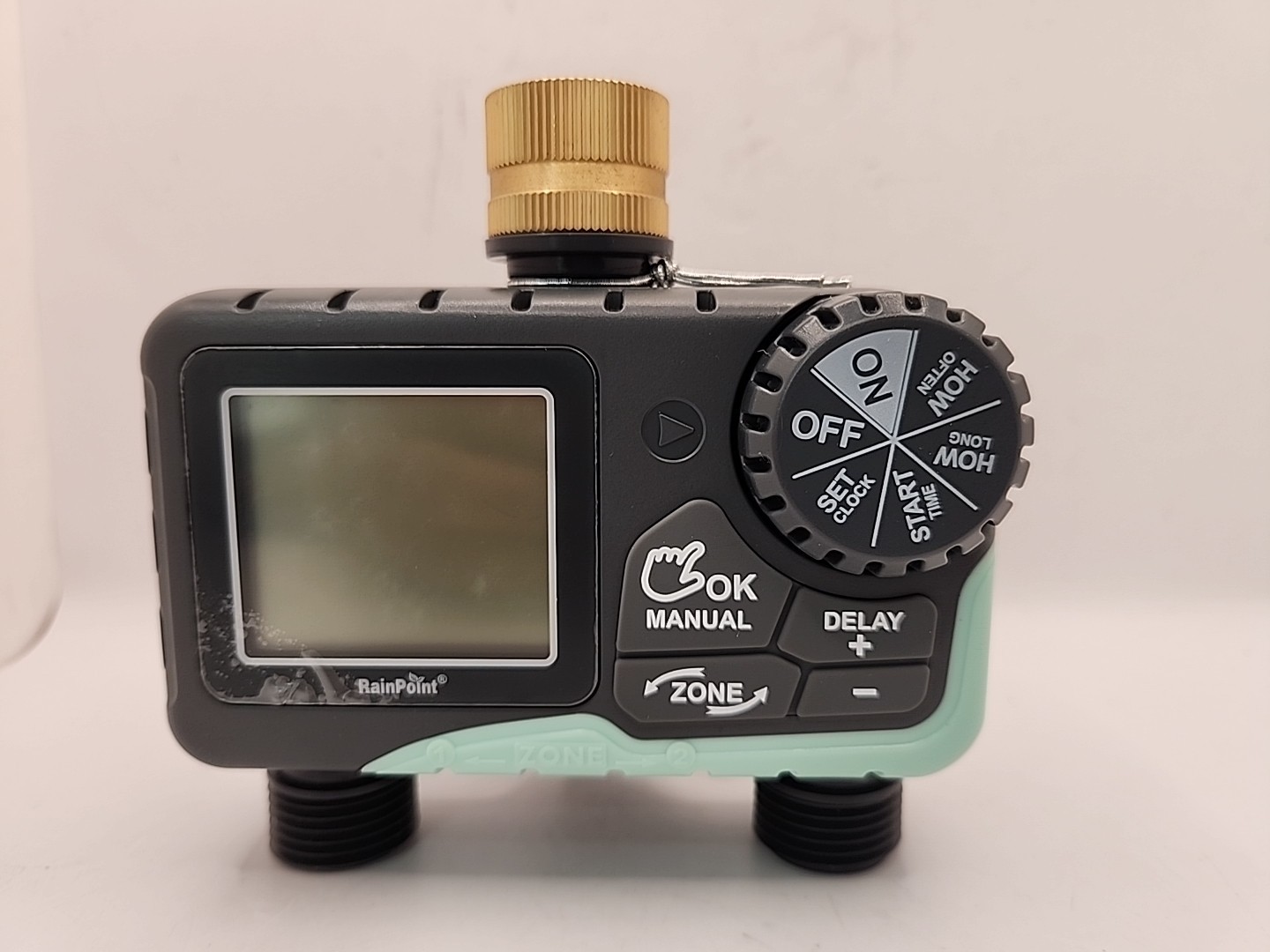 NEW Rainpoint 2 Zone Sprinkler Timer w/Brass Swivel for Garden Hose. Lot of 2