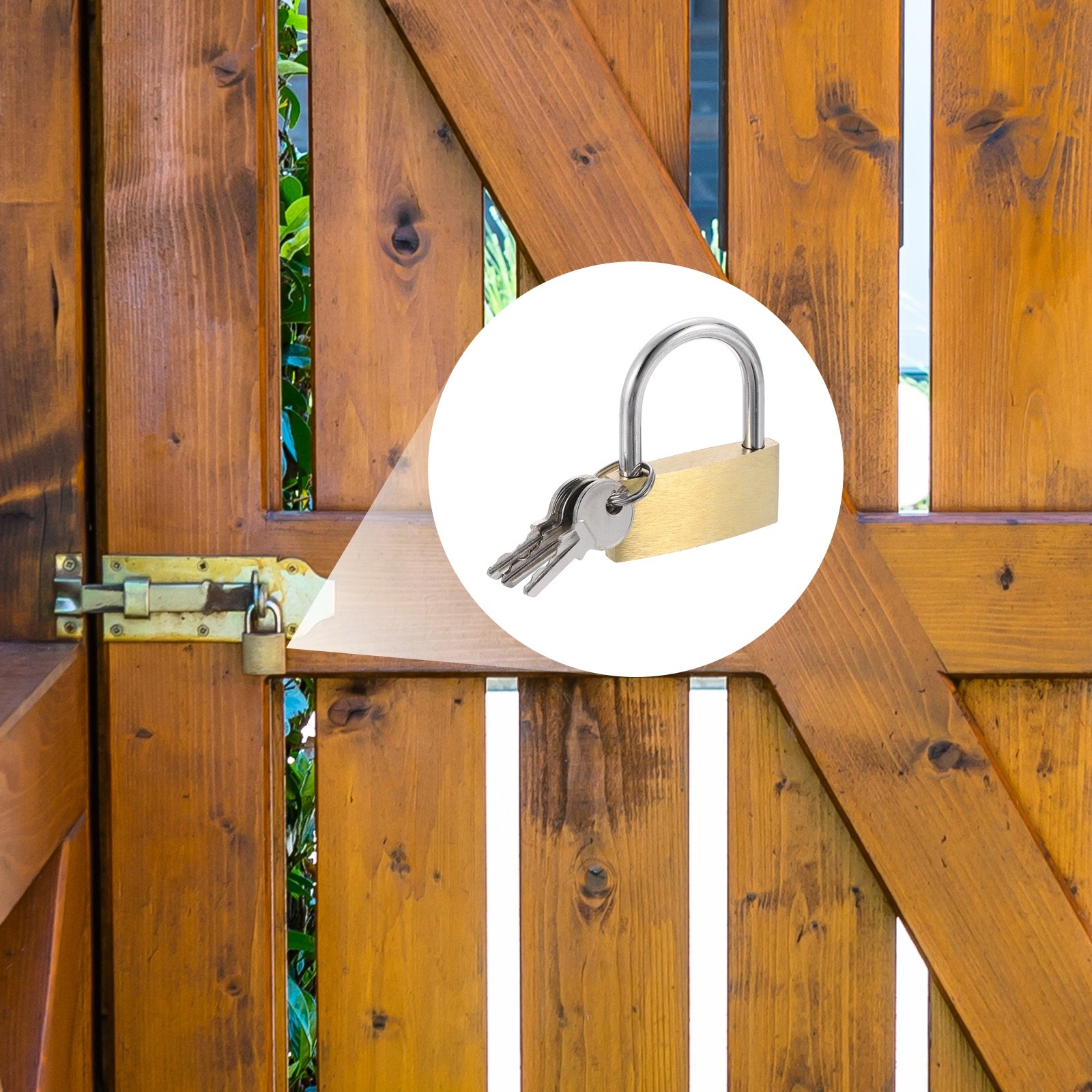 4Pcs Solid Brass Padlock with Key 1-5/8" Wide Body Small Locks Lock