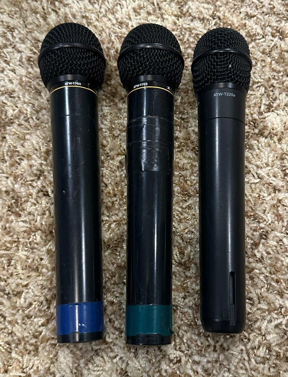 Audio Tech ATW-T220 ATW-T702 Lot of 3 Professional Microphones