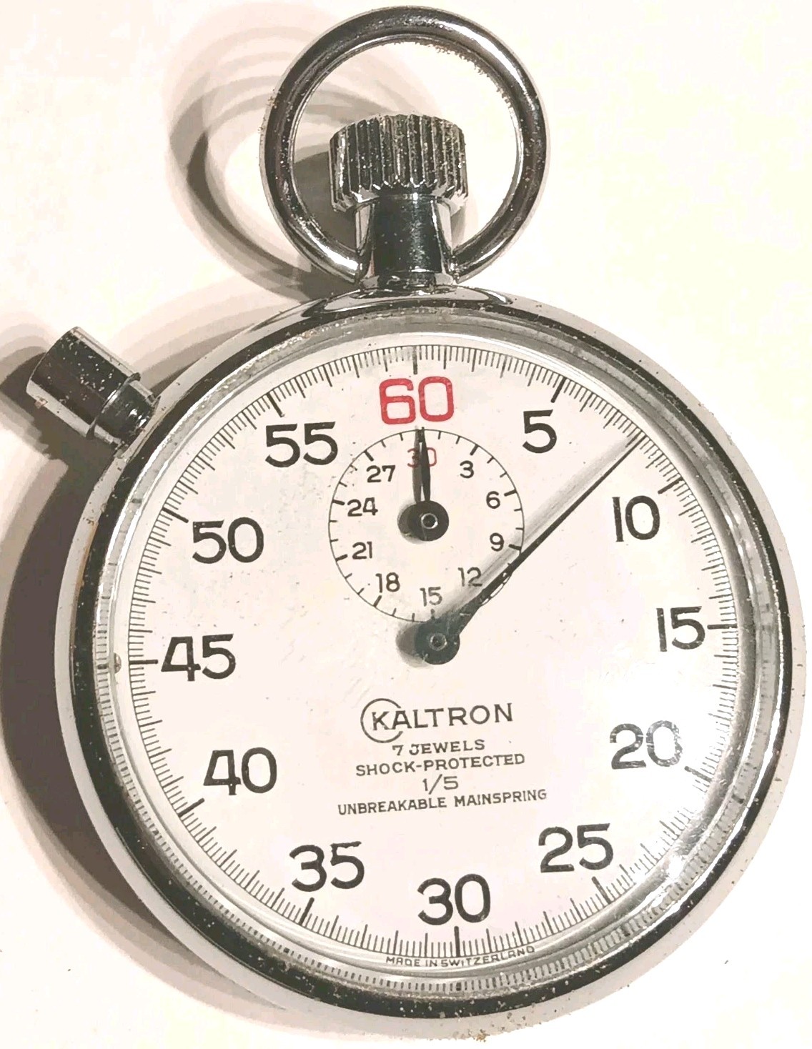 Swiss Made Kaltron 1/5 Mechanical Vintage Stopwatch   -  7 Jewels