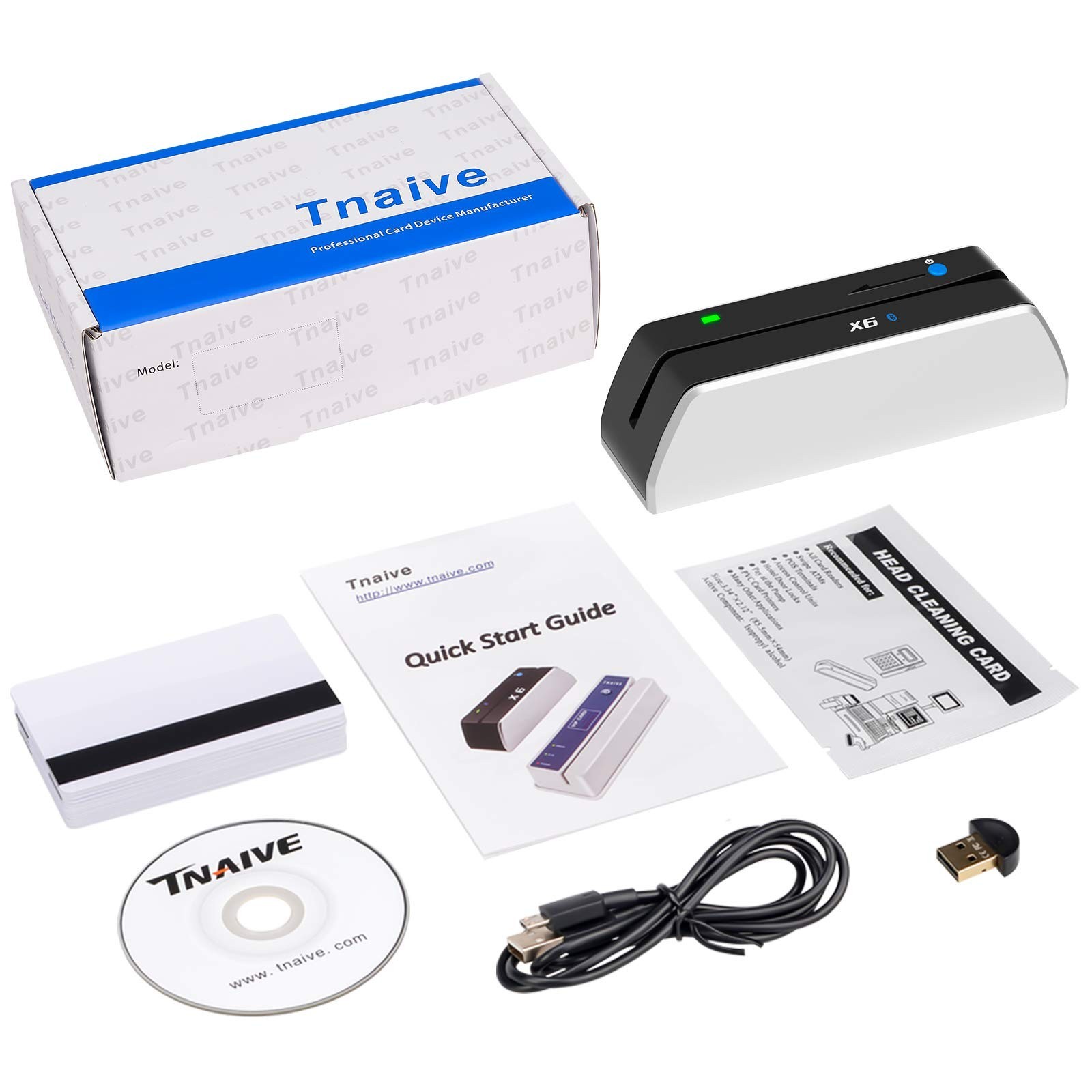 X6 Bluetooth Card Reader Writer USB 3 Tracks Swipe Encoder