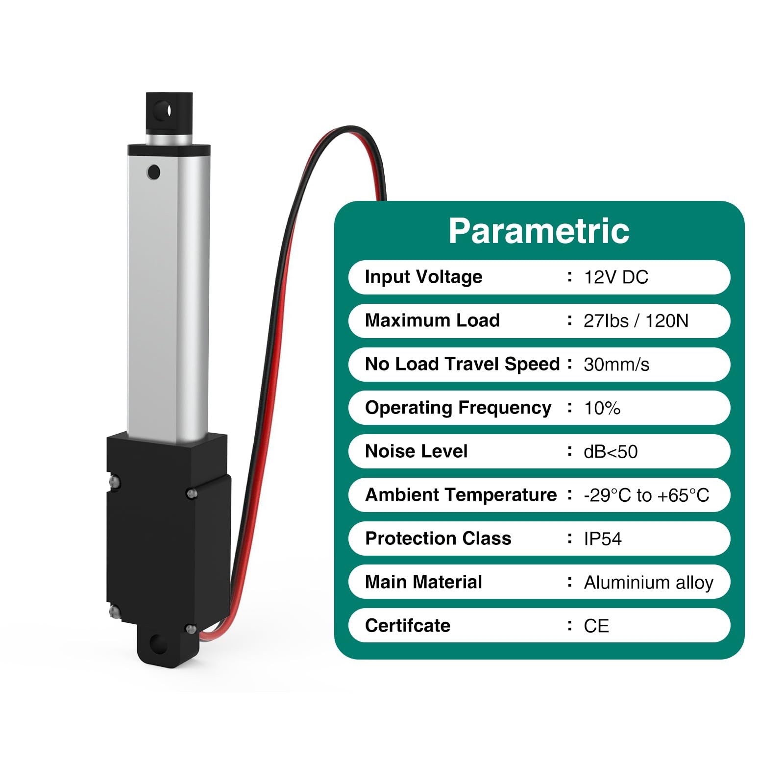 Stroke 125mm 120N 5 Inch Mini Linear Actuator 12V Force 28lbs Linear Motion A