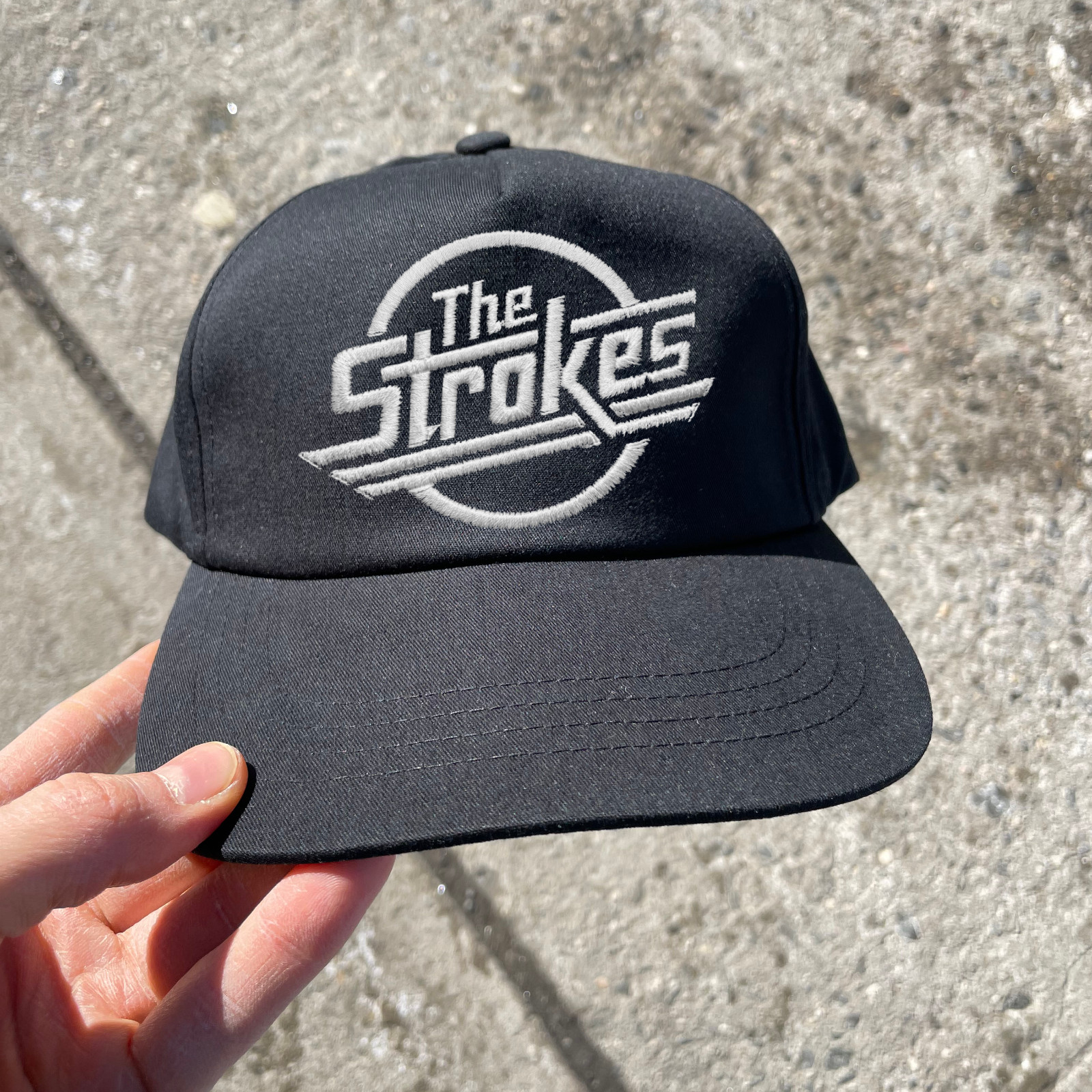 The Strokes 5 Panel Black Cap
