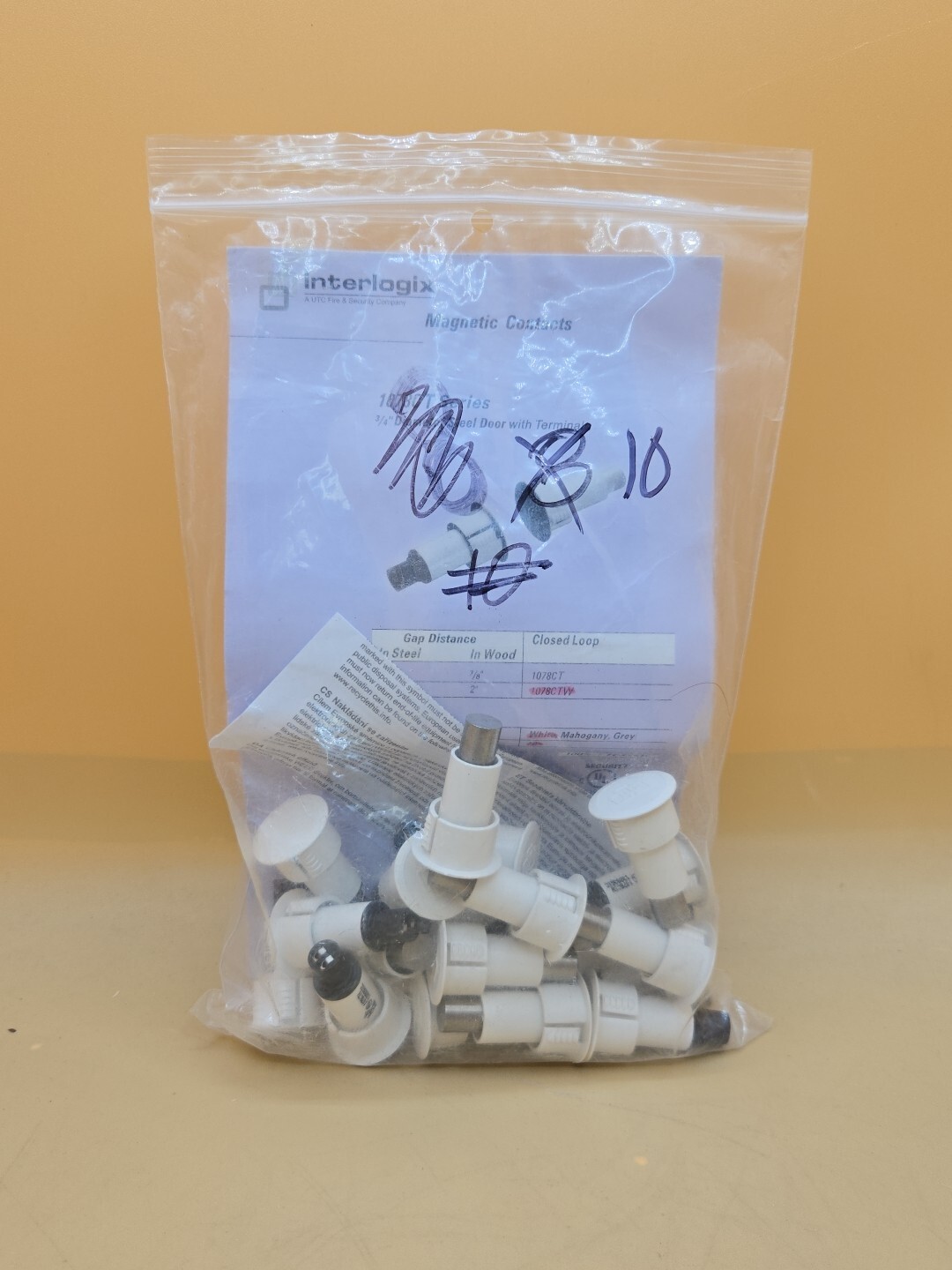Brand New "10"  1078CTW White Steel Door Contacts Wired GE Honeywell DSC panels
