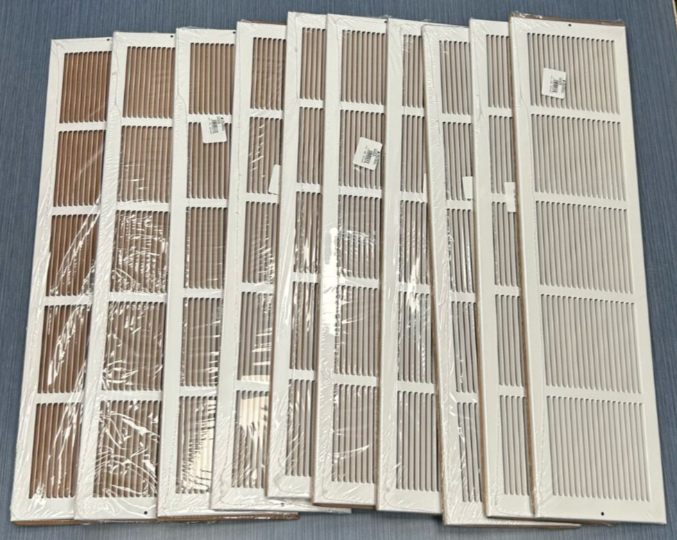 Lot of 12 Total X Return Air Grill  30"X6"  White Airmate Grills