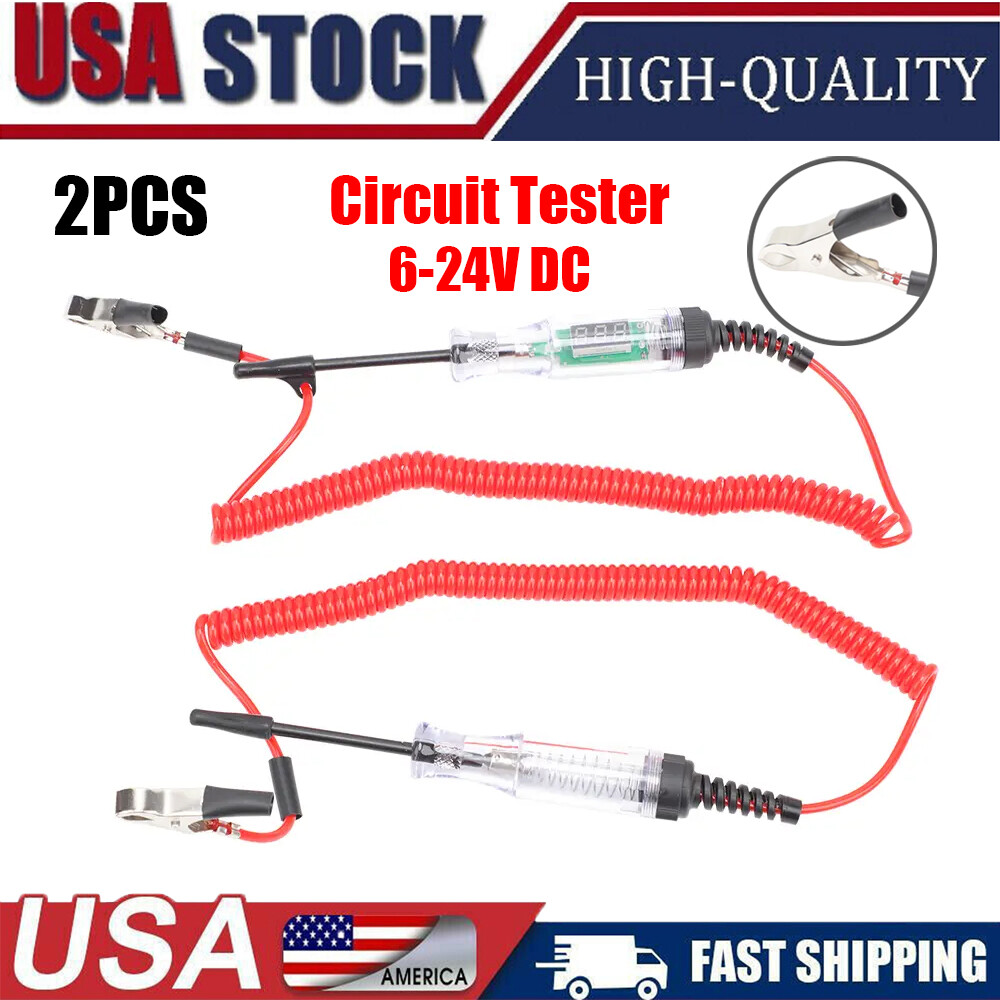 2X 6-24V Digital Electric Voltage Circuit Tester Automotive Test Light Car Truck