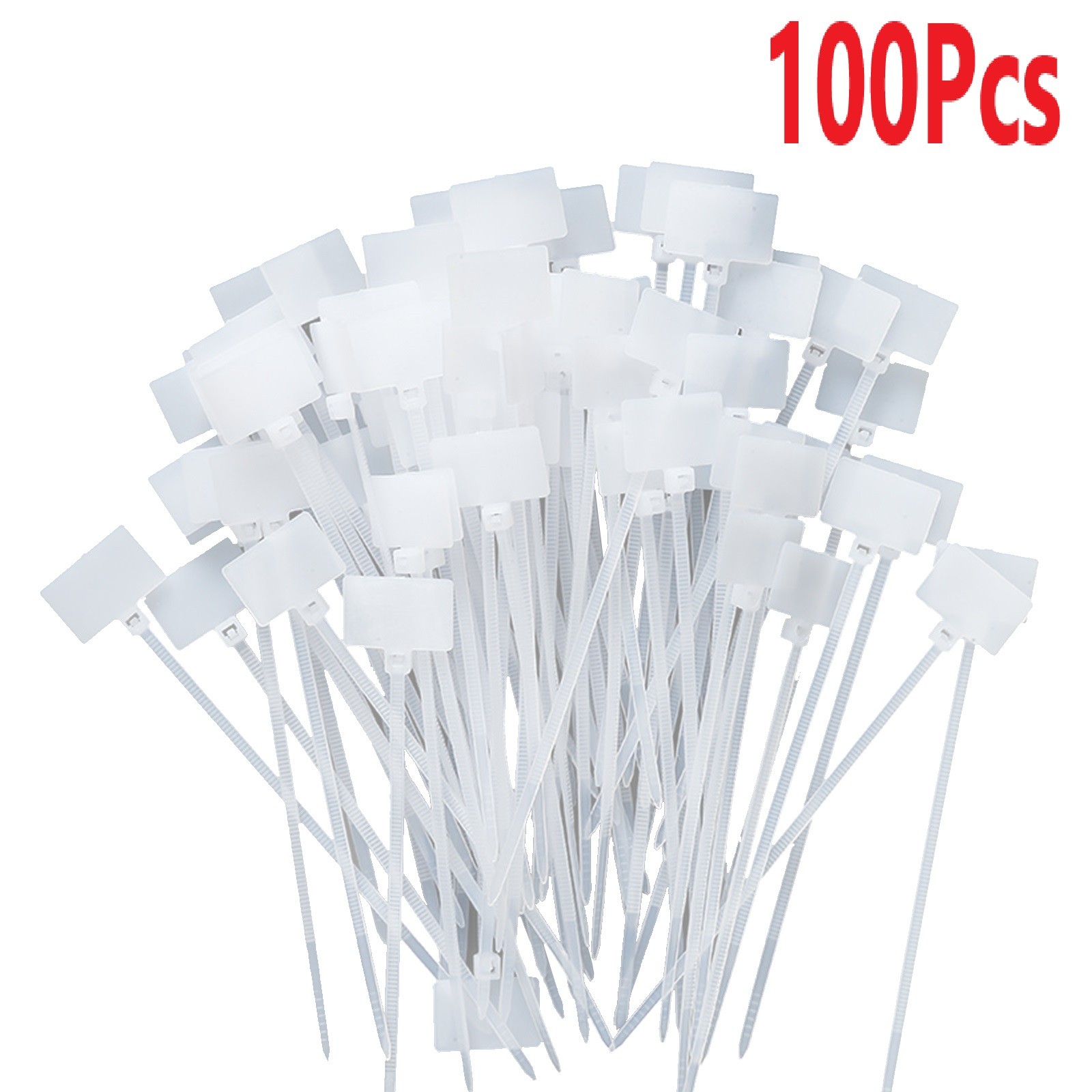 100Pcs Zip Ties Write on Ethernet RJ45 RJ12 Wire Power Cable Label Mark Tags B