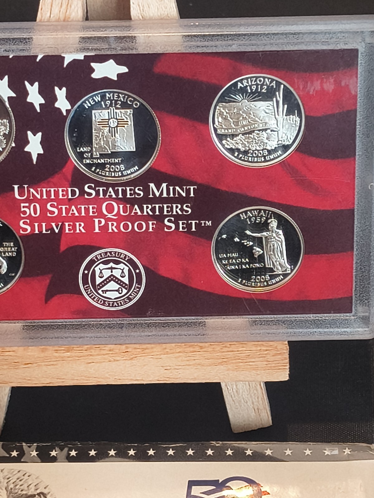2008 - U. S. Mint 50 State Quarters Silver Proof Set - OGP - COA