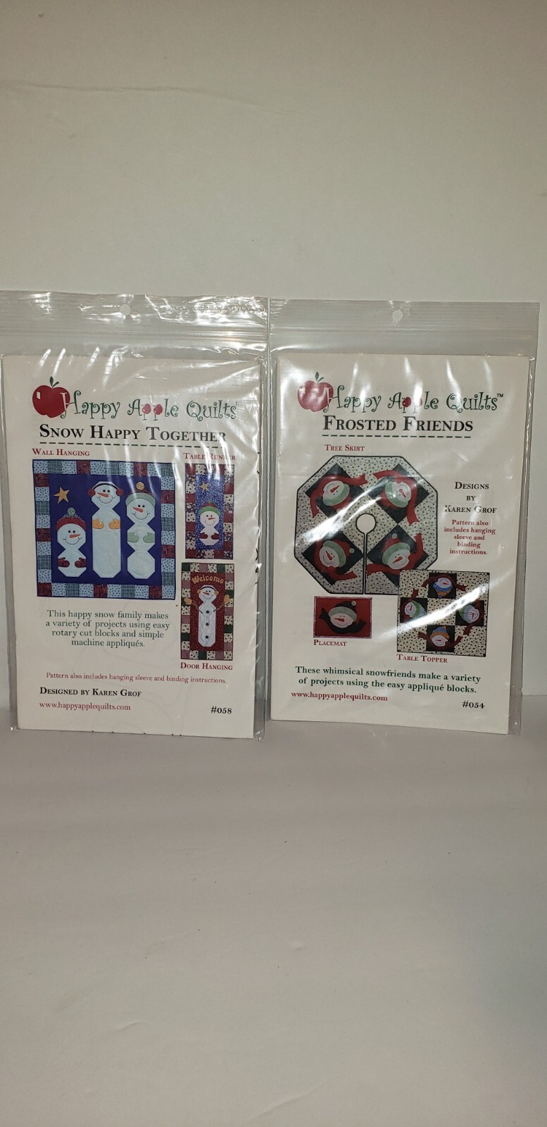 HAPPY APPLE QUILTS 6 SNOWMEN QUILT RUNNER TREE SKIRT TOPPER PLACEMAT DOOR HANGIN
