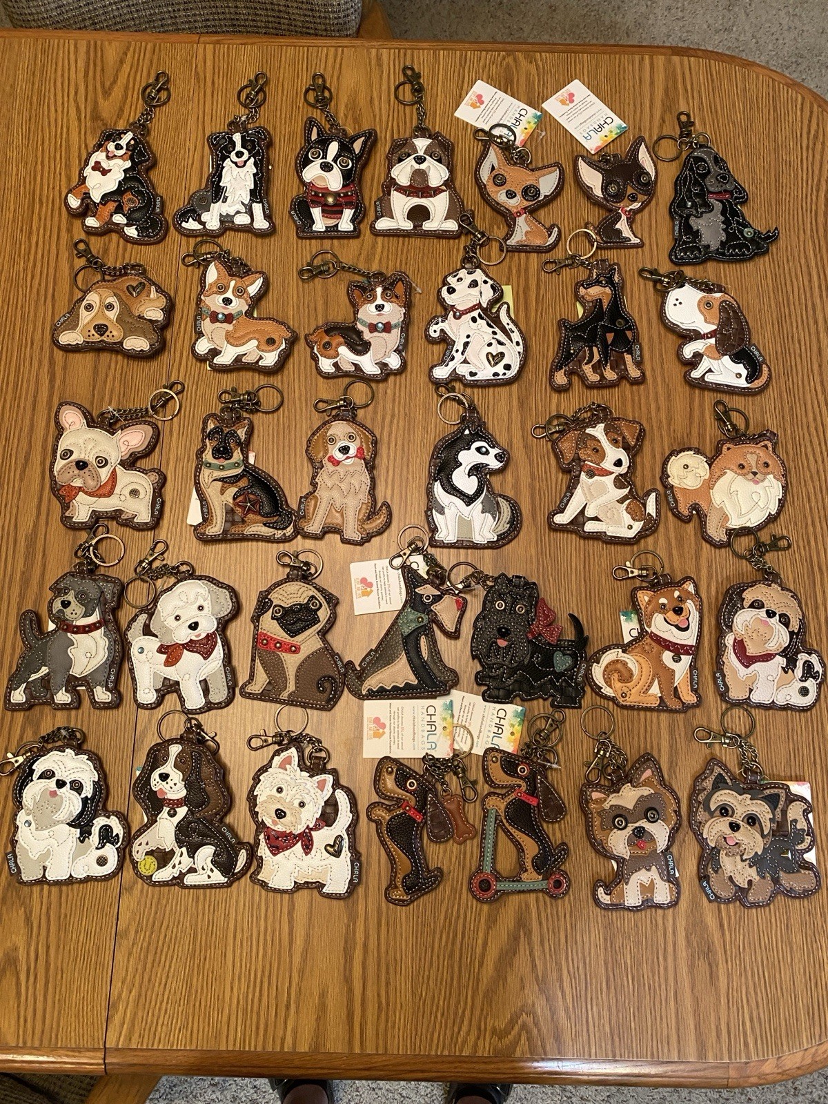 SALE!!  $15.50 (WERE $19.50) CHALA DOG KEY FOBS -NEW: JACK RUSSELL & YORKSHIRE 2