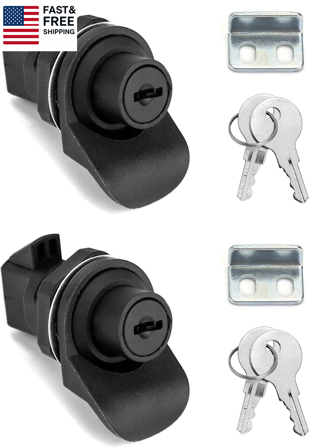 Push Button Latch, 2 Pack Plastic Push-To-Close Latches for Boat/Motorcycle Glov