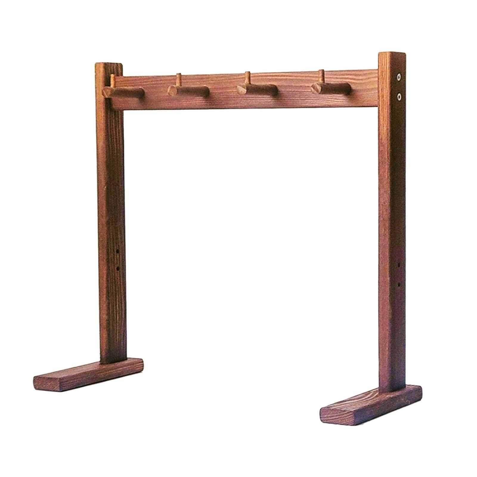Wind Chime Stand Wood Gong Stand, Floor Standing Stand for Support 5 Single W...