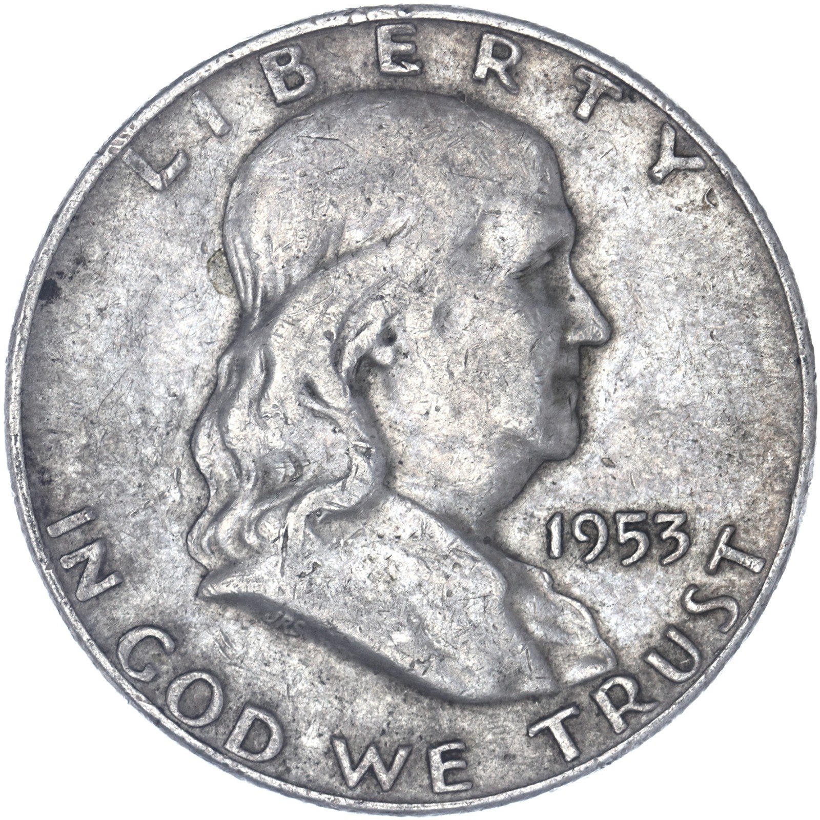 1953 D Franklin Half Dollar Very Fine 90% Silver See Pics I594