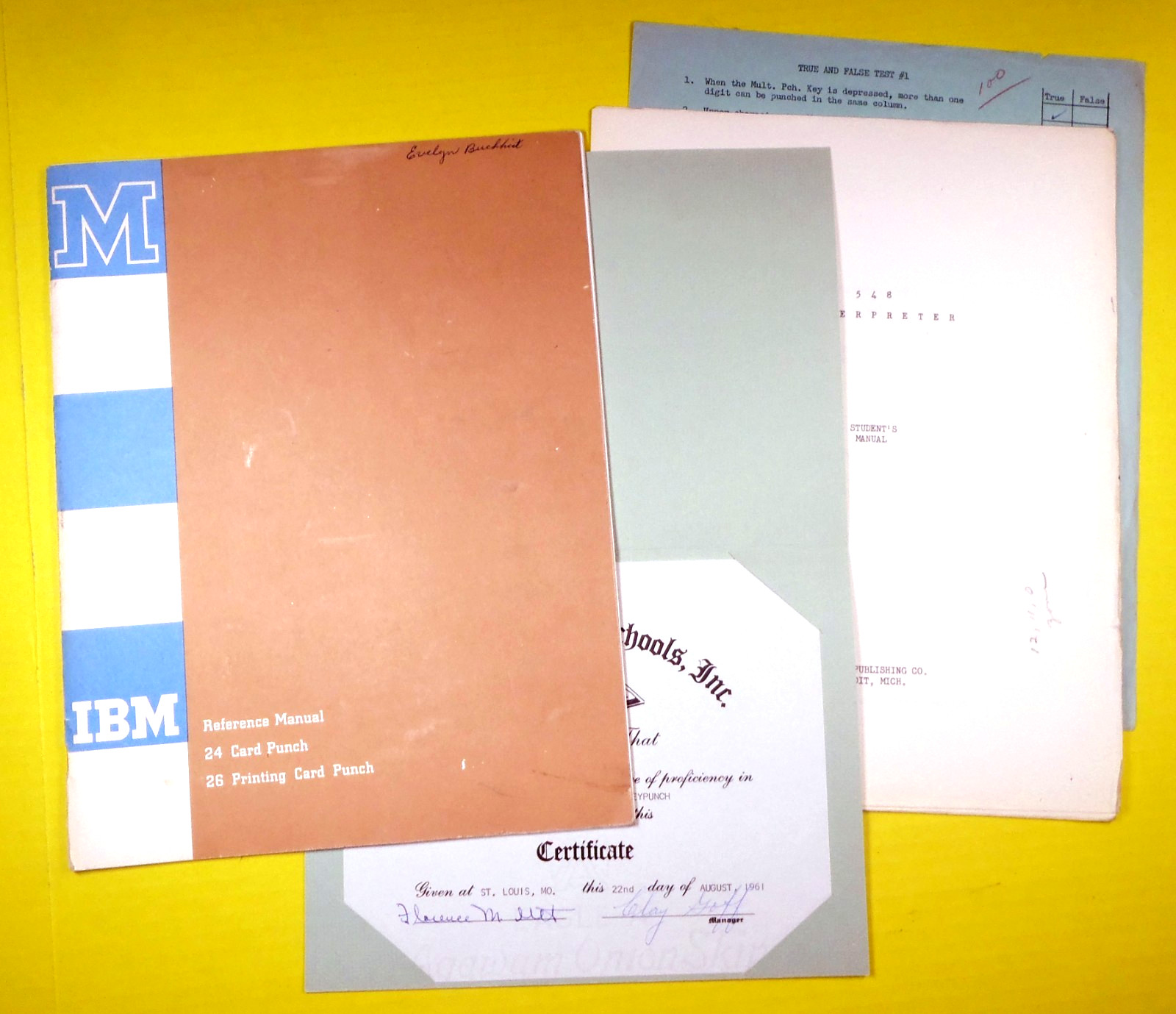 1959 IBM Computer 24 & 26 Printing Card Punch, 548 Interpreter Manuals _m2