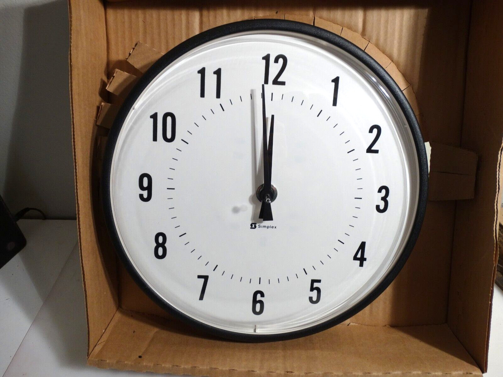 SIMPLEX 6310-9075 IMPULSE 12" ROUND SLIMLINE BLK CLOCK 24VDC