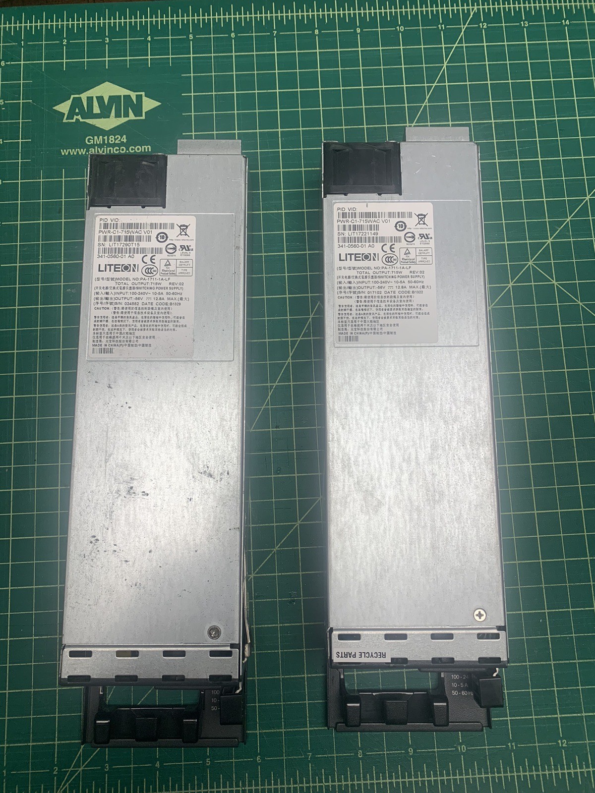 Lot of 2 Cisco PWR-C1-715WAC V01 Switching Power Supply For Cisco 3850 Series
