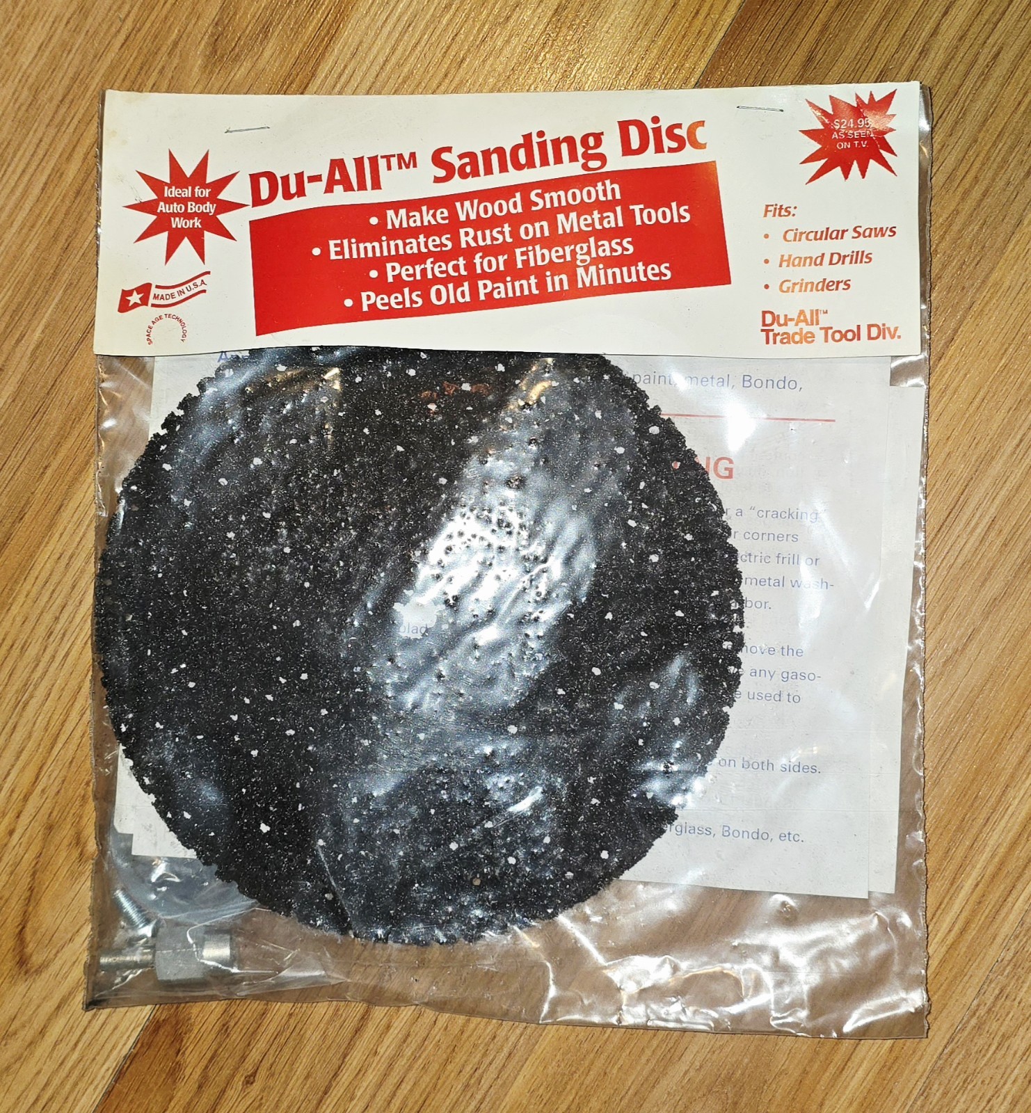 Vintage Sealed NOS As Seen On Tv Du-All Sanding Disc Brand New Never Used