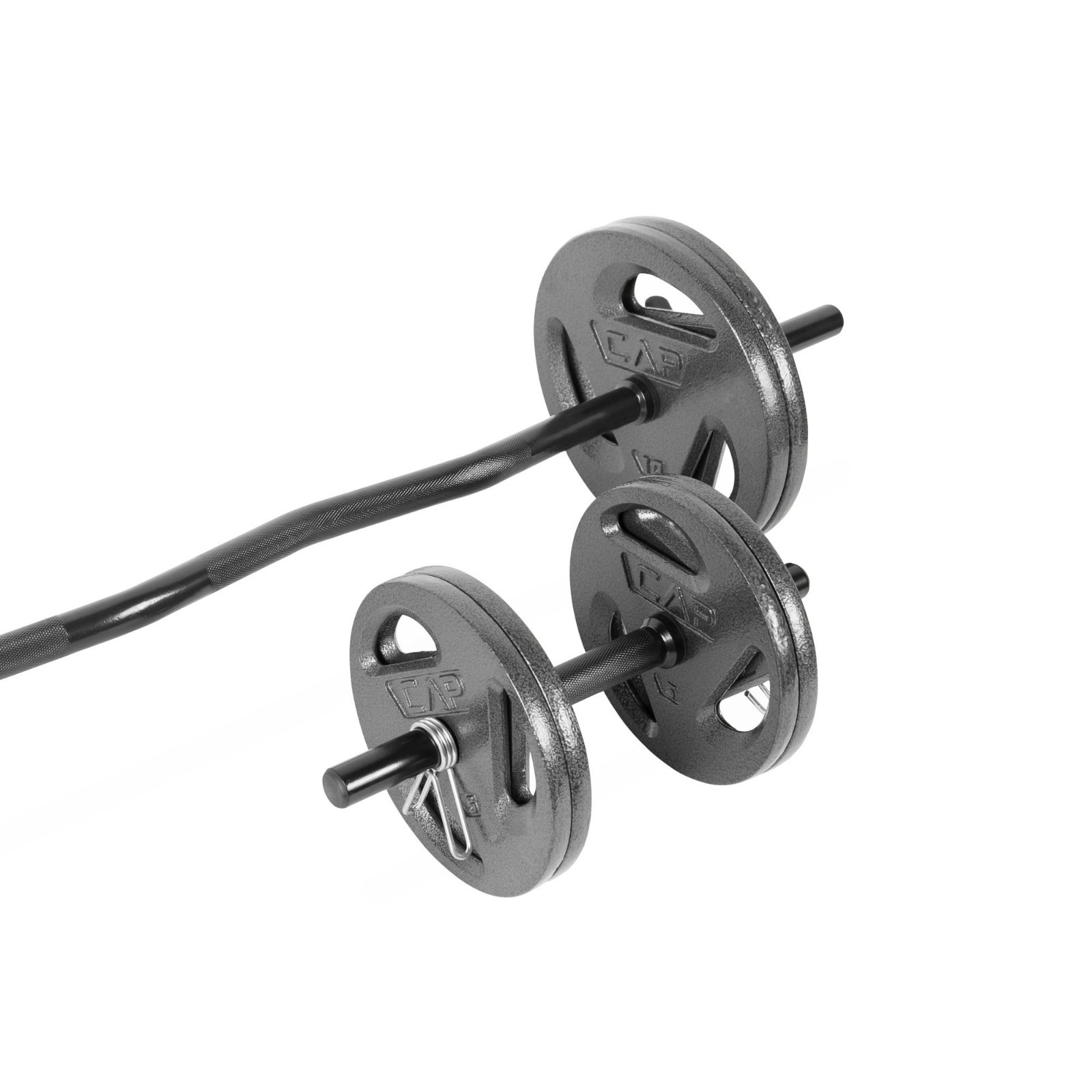 Barbell Standard 1" Curl Bar and Dumbbell Handle Set