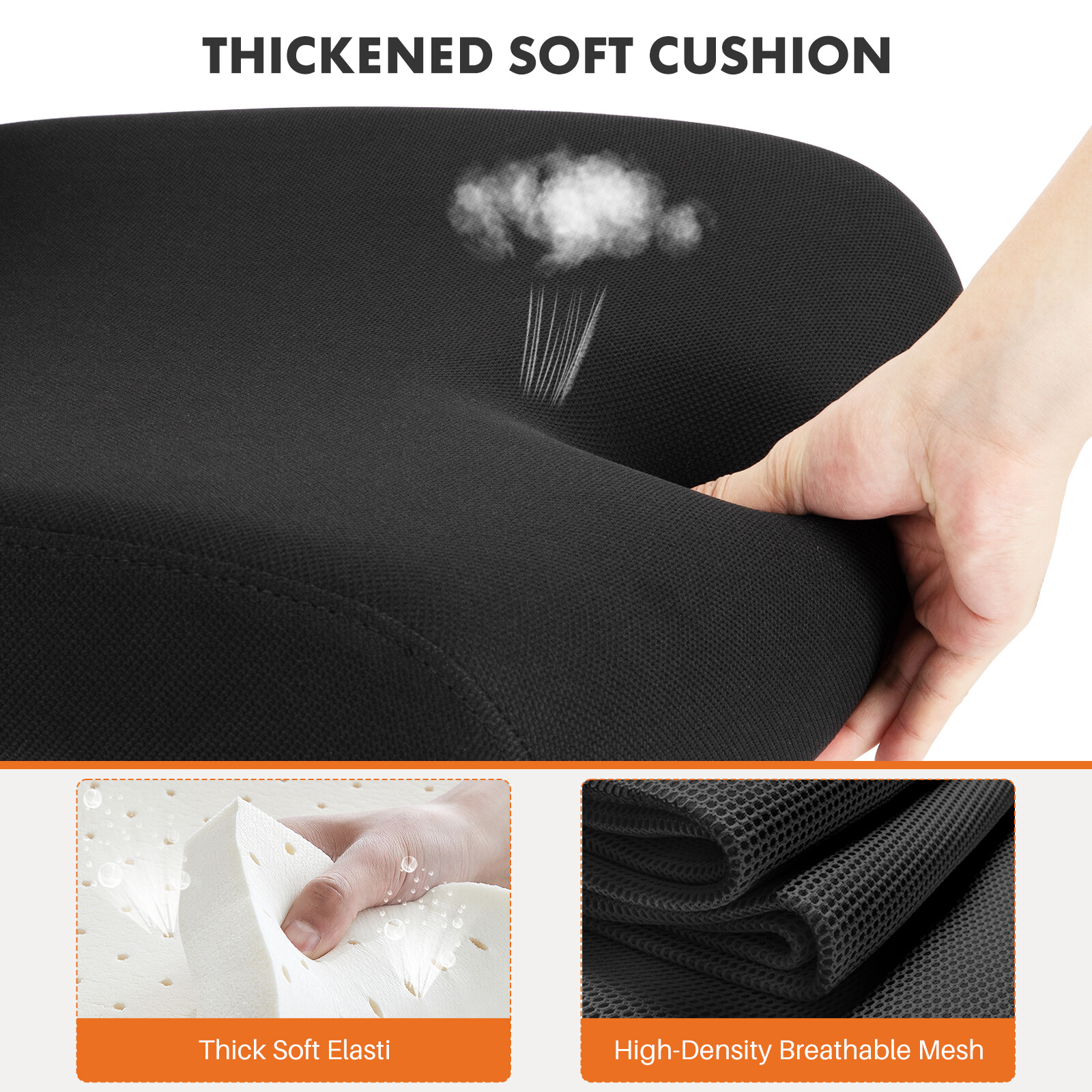 Height Adjustable Ergonomic Office Chair, Thick Cushion High Back Computer Chair
