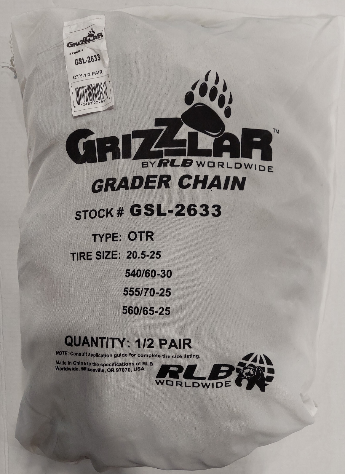 Grizzlar GSL-2633V Tire Chains Ladder Grader 20.5-25 540/60-30