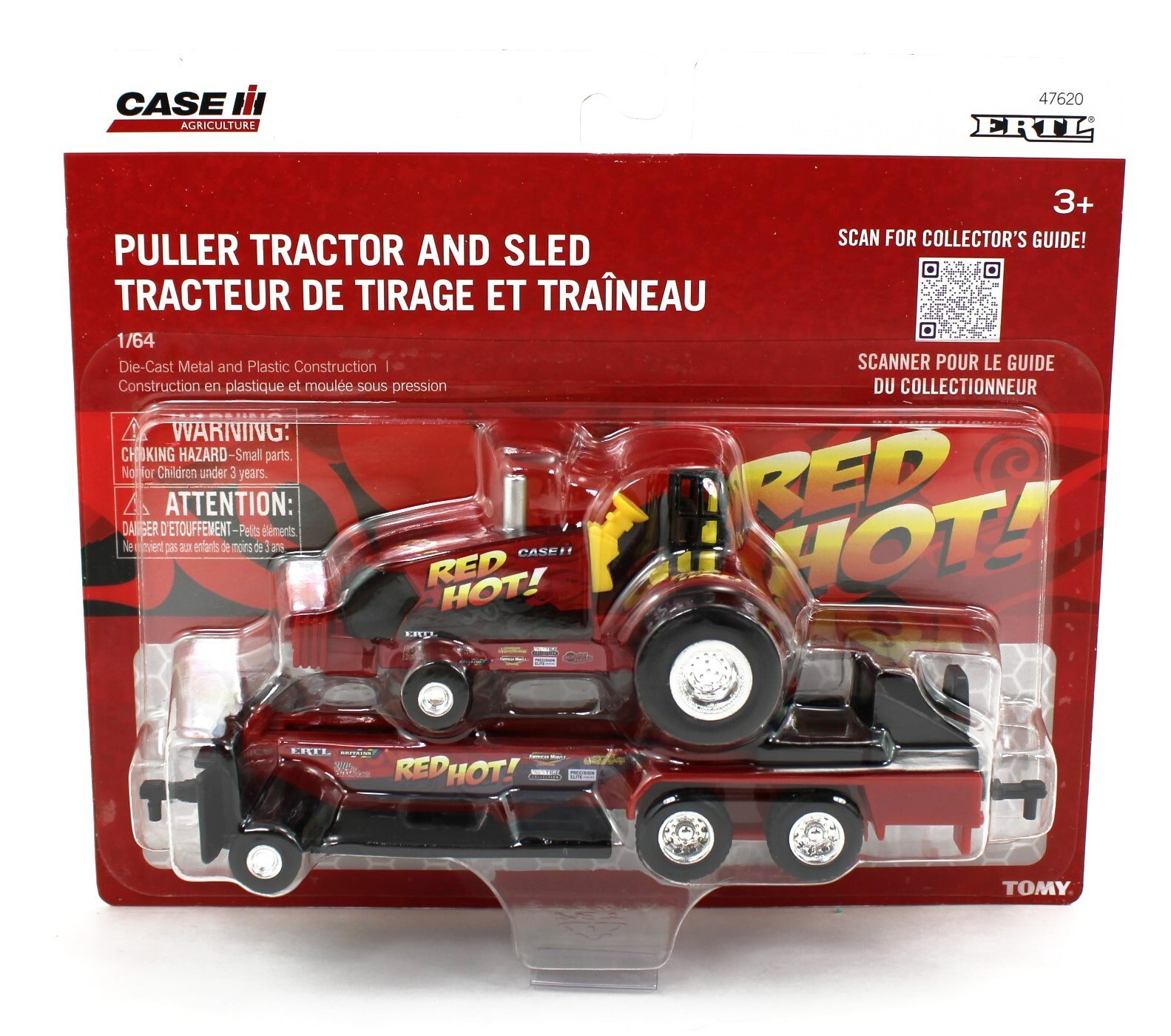 2024 ERTL 1:64 CASE IH *RED HOT!* TRACTOR PULLER* w/PULLING SLED SET NIP