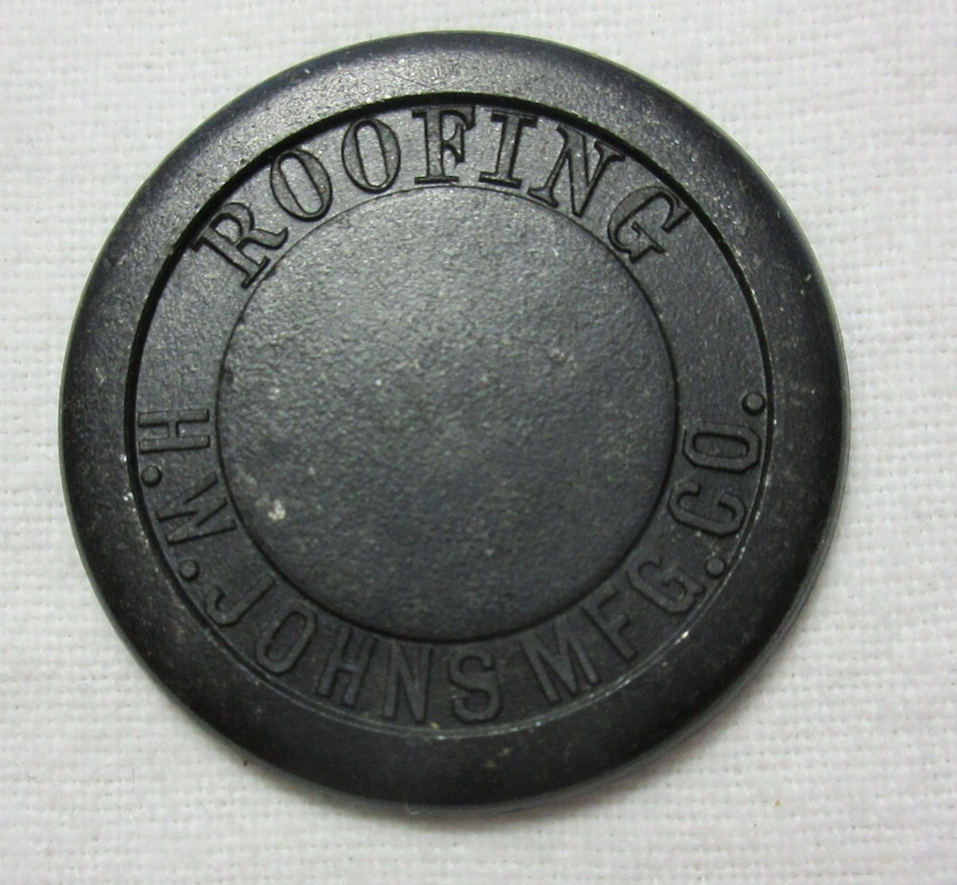 THOUSAND ISLANDS NEW YORK JUNE 1895 ~  H W JOHNS MFG ~ MICA TOKEN ~ ROOFING