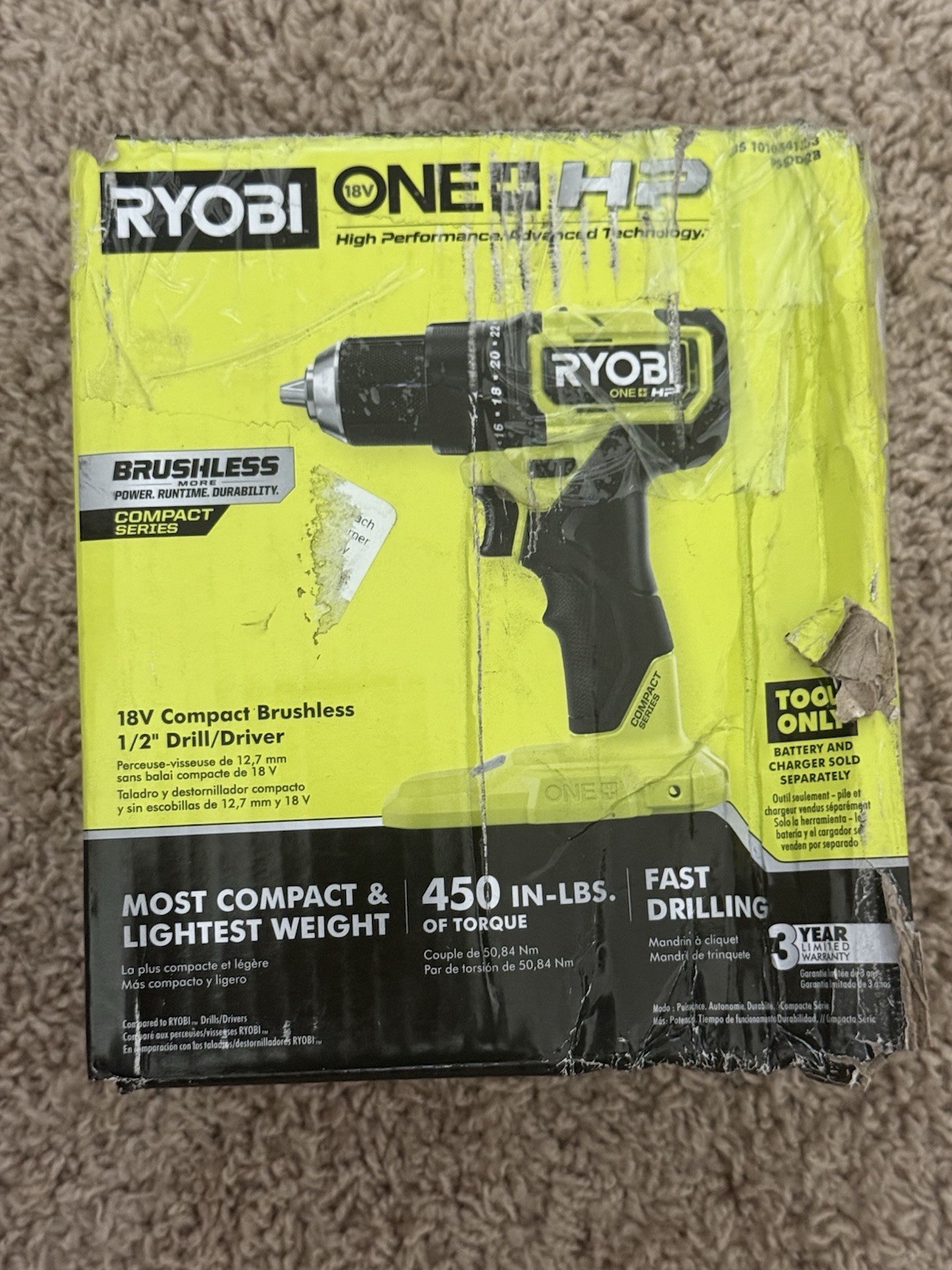 RYOBI - ONE+ HP 18V Brushless Cordless 1/2 in. Drill/Driver PSBDD01 Tool Only