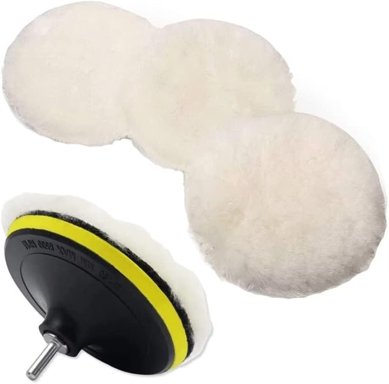 6 Pcs 6 Inch Wool Polishing Buffing Pad Polishing Buffing Wheel for Drill Buf...