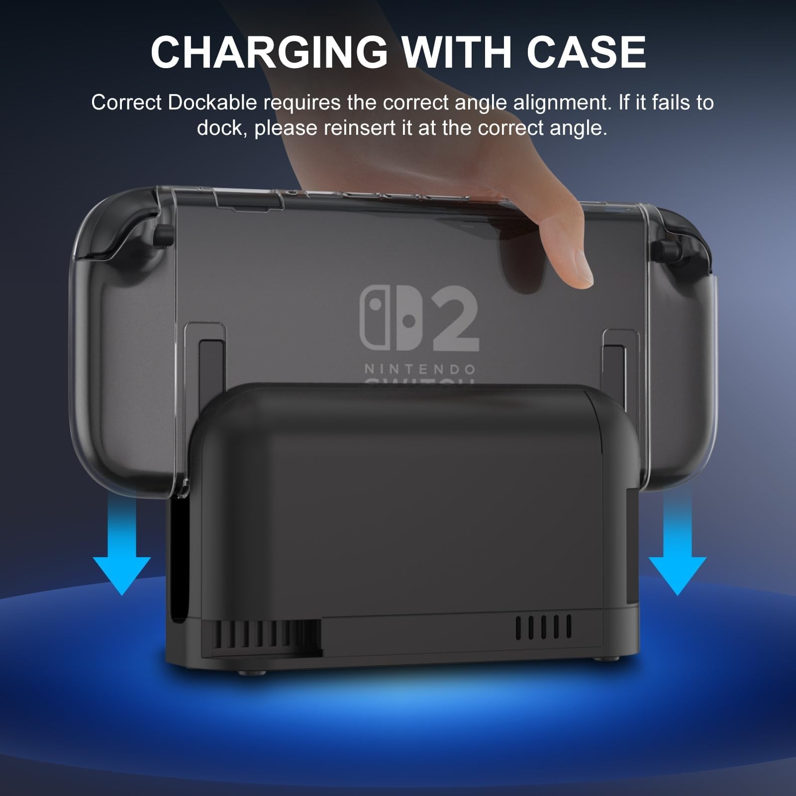 Switch 2 Dockable Case with Screen Protector - Clear 2 7.9inch,