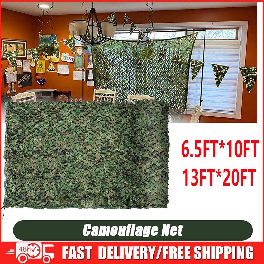 20FT Extra Large Camouflage Netting Camo Net Woodland Army Camping Hide Hunting