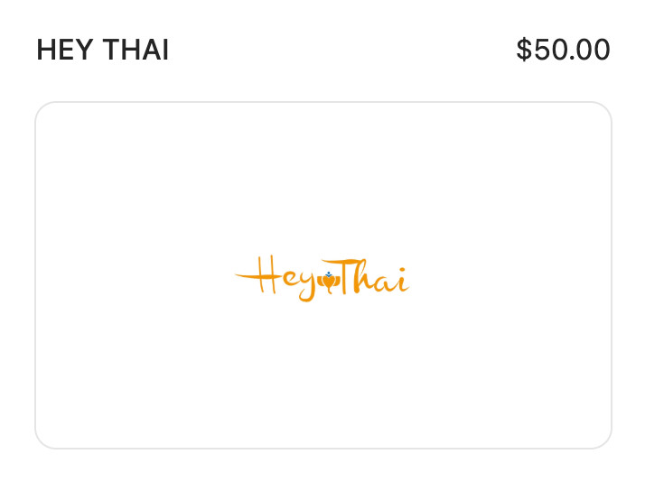 Hey thai NYC New York  restaurant Gift Card - $50